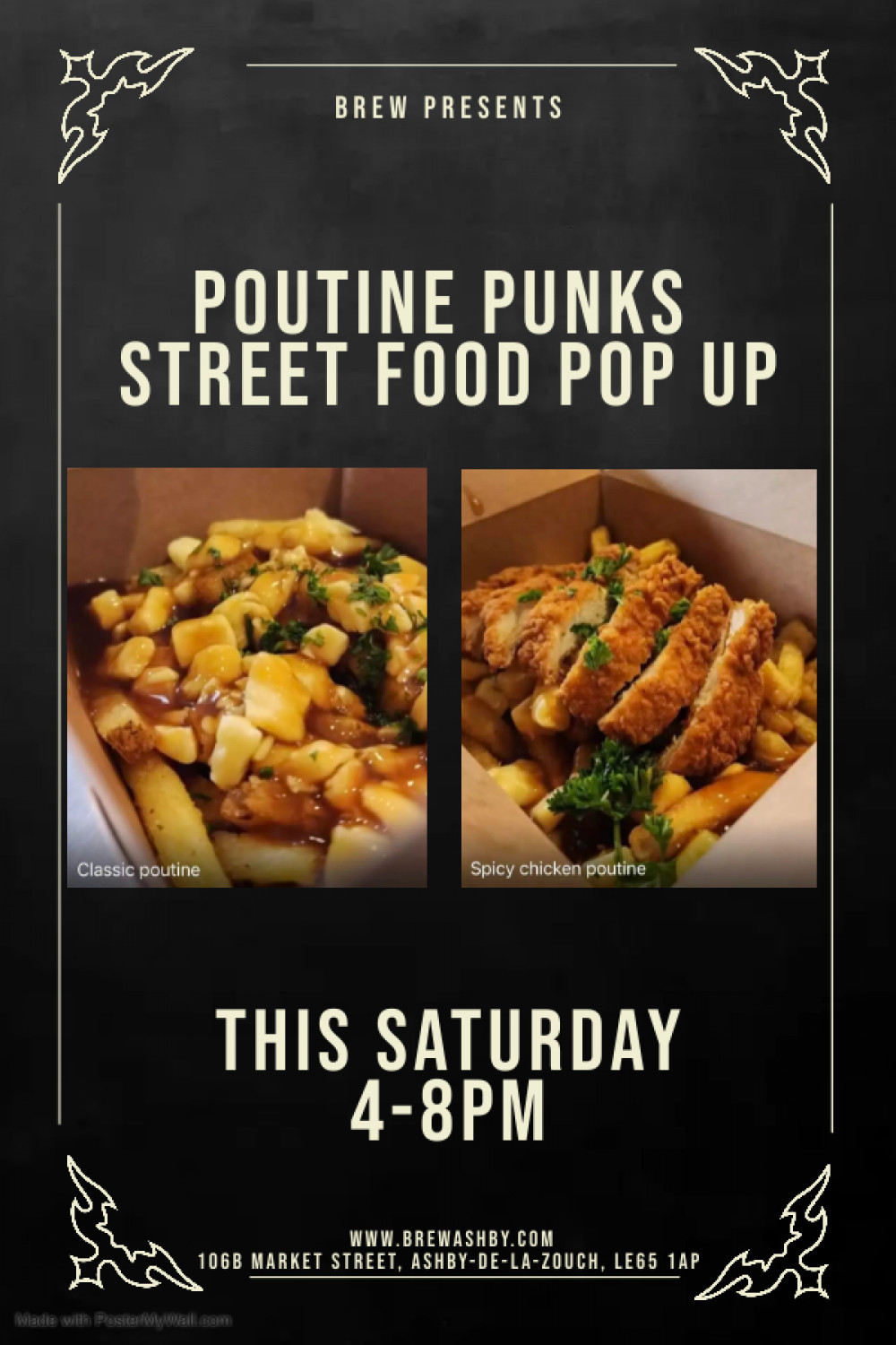 Poutine Punks Street Food Pop Up at at Brew, 106B Market Street, Ashby-de-la-Zouch