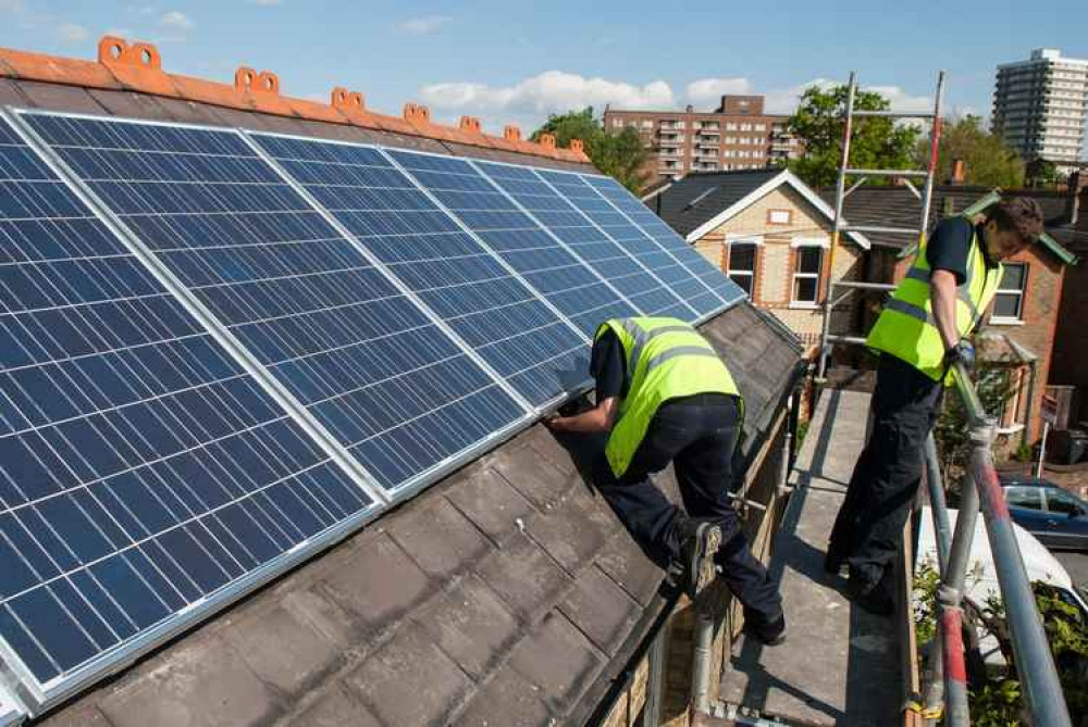 Solar panels being installed on a roof (Credit: @RBKingston on Twitter) Solar panels being installed on a roof (Credit: @RBKingston on Twitter)