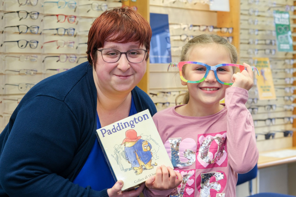 A creative eight-year-old from Grantham has won a competition to design a pair of glasses. Image credit: Scrivens. 