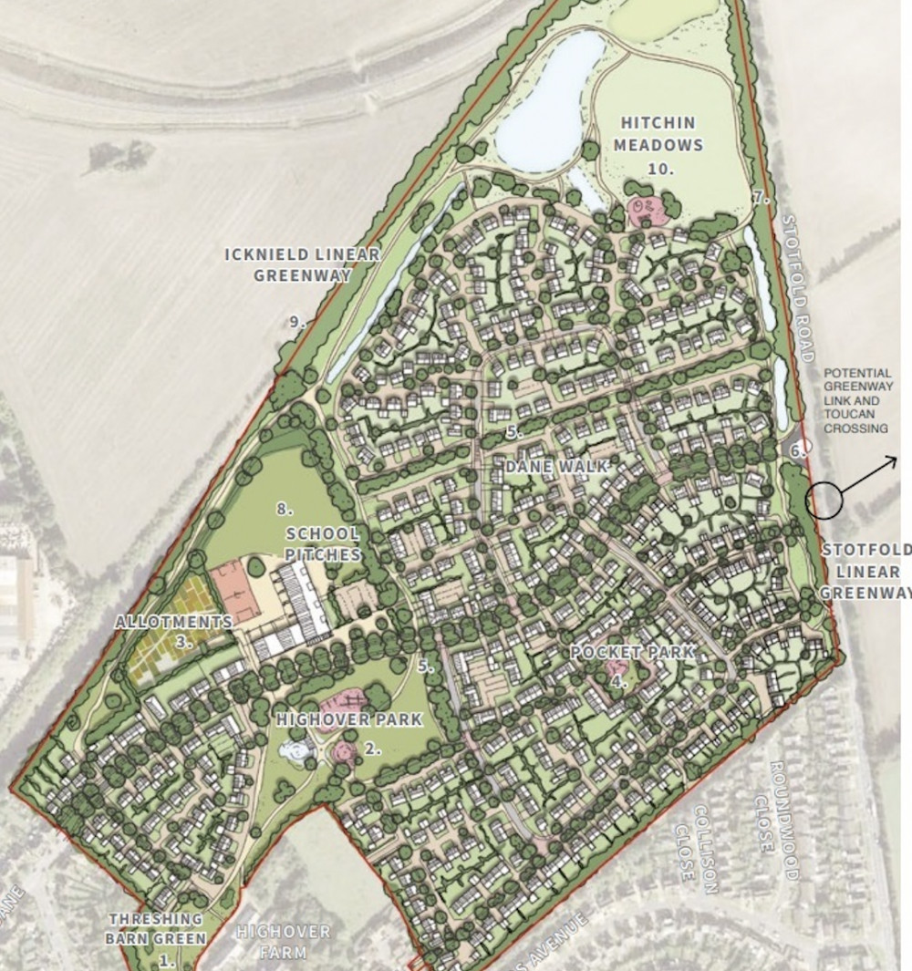 Councillors have green-lit proposals for 700 new homes in Hitchin. CREDIT: Credit: Planit-IE/North Herts Council 