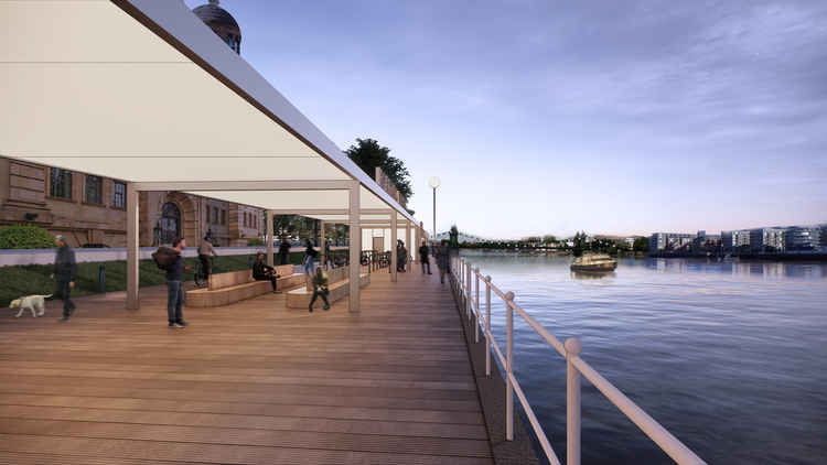 Architect's illustration of Harrods Wharf Ticket Booth. Credit: Lifschutz Davidson Sandilands Architect's illustration of Harrods Wharf Ticket Booth. Credit: Lifschutz Davidson Sandilands