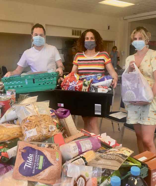 Piper Hall food bank volunteers in action