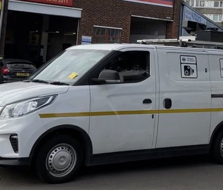 The TfL mobile ULEZ camera van spotted in Norbiton. (Photo: James Giles)