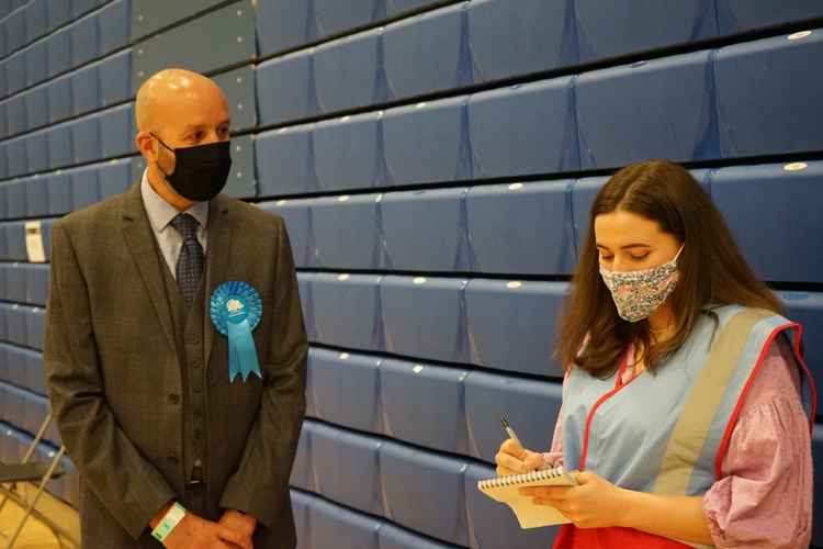 Image: Cheshire West and Chester Council. Frodsham Nub News interviewed Chris after the result was declared. Image: Cheshire West and Chester Council. Frodsham Nub News interviewed Chris after the result was declared.