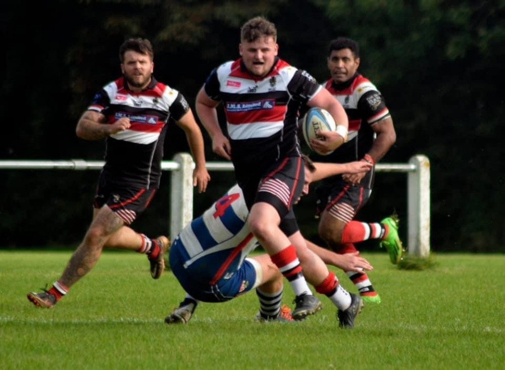 Frome RFC Centre Cory Plumridge was awarded Player of the Match (pictured)