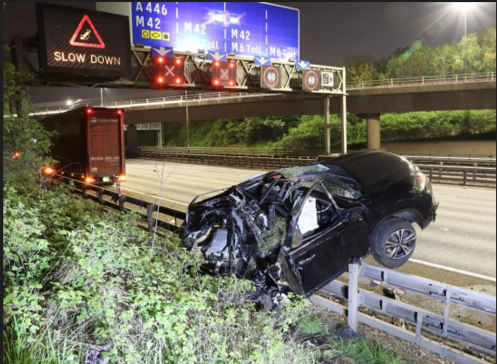 Crash caused by Dominic Nicholl (Picture: Warwickshire Police)