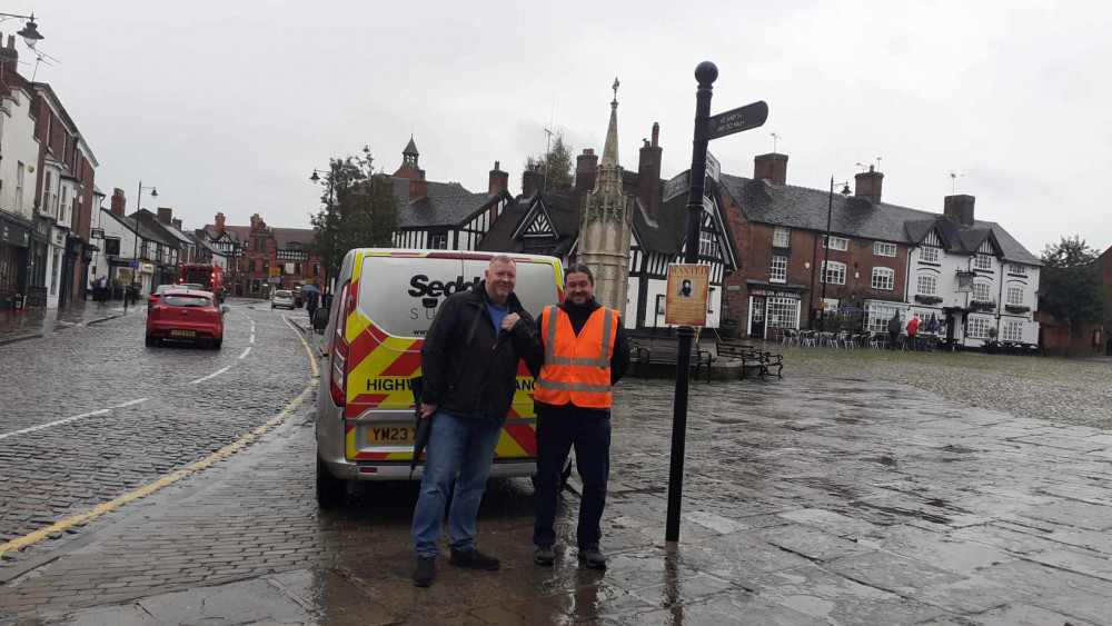 Delving into Sandbach's past! Linden Burt (left), from Sandbach Tunnel Network and Matt Todd, technical director of Seddon Surveys. (Photo: Sandbach Nub News)   