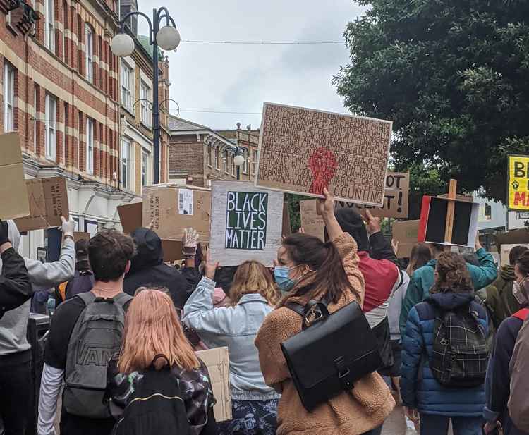 People at a Black Lives Matter protest in Kingston last summer