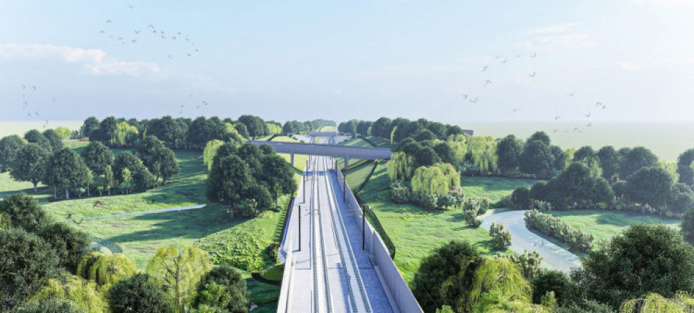 Dalehouse Lane will eventually close for 14 months for a new bridge to be built (image by HS2)