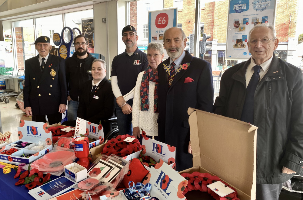 Ashby Royal British Legion members launching this year's Poppy Appeal at the Co-op in Derby Road. Photos: Ashby Nub News