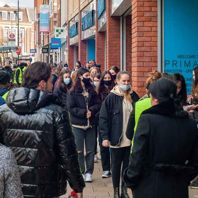 Shoppers queue up to go to Primark/ All photo credits: Oliver Monk