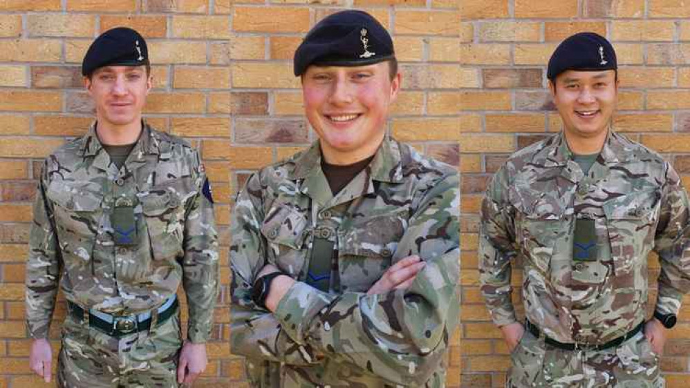 Lance Corporals Declan Gaffney, Niten Gurung and Duncan Smith from the Royal Signals / Credit: Royal Star & Garter