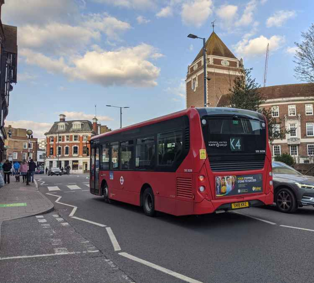 The K4 bus on Kingston high street