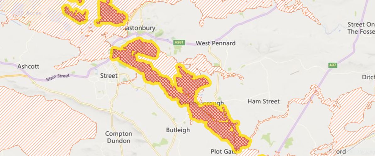 From the Environment Agency : Flood warnings for around Glastonbury