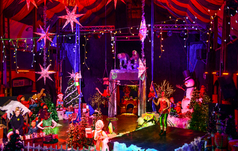 A previous year’s Christmas-themed circus show at Wookey Hole