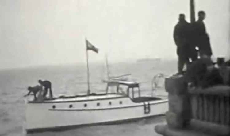 The Lady Gay launched over the sea wall at Westcliff-on-Sea in 1934 in Essex