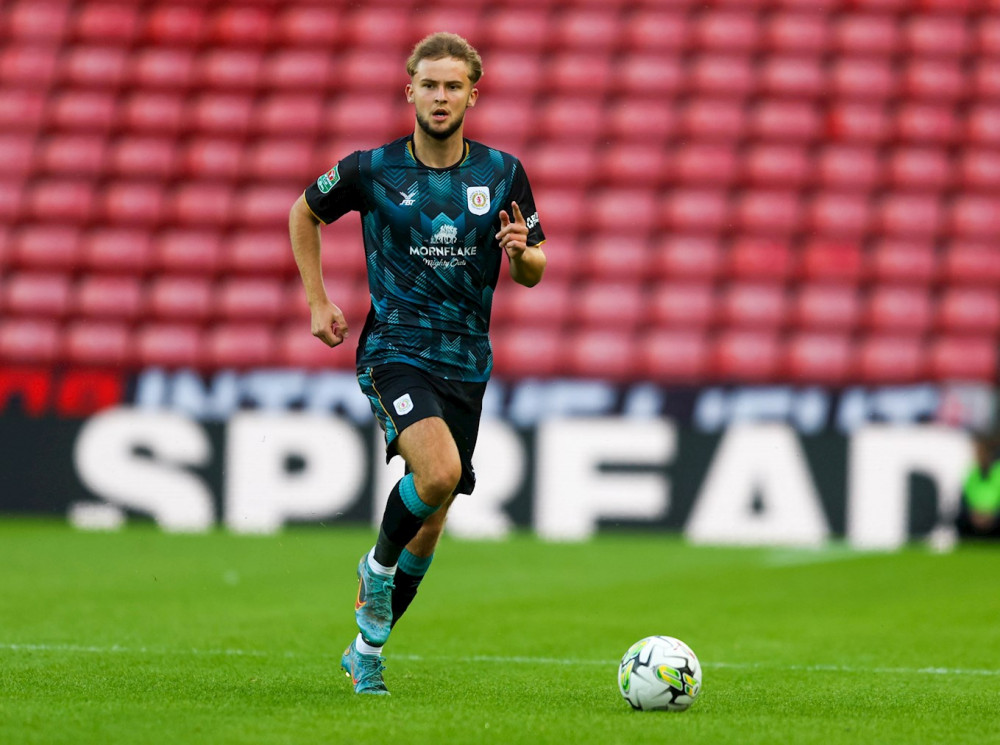 Zac Williams badly sprained his ankle ligaments in Crewe Alex's 1-0 away victory at Harrogate Town on Saturday 28 October (Crewe Alex).