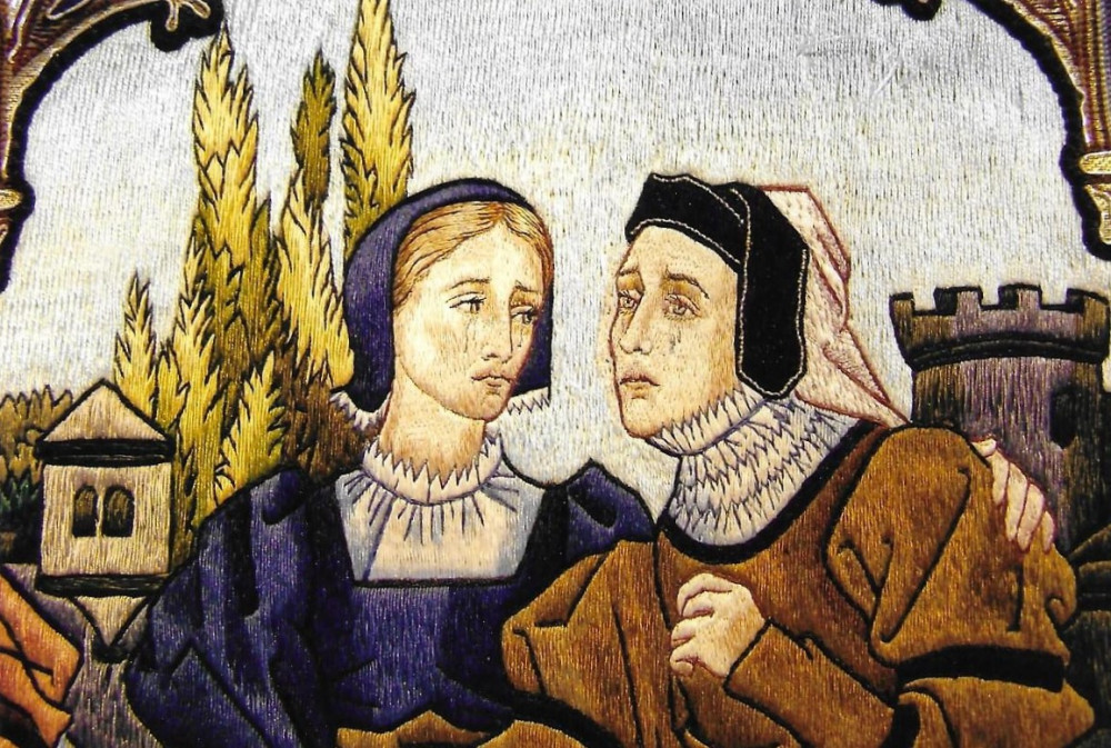Detail of embroidery on a cope hood made by The Sisters of the Poor Child Jesus in Southam (image supplied)