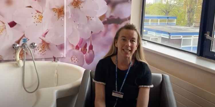 Gina Brockwell, Director of Midwifery at the hospital's maternity unit, introduces the video