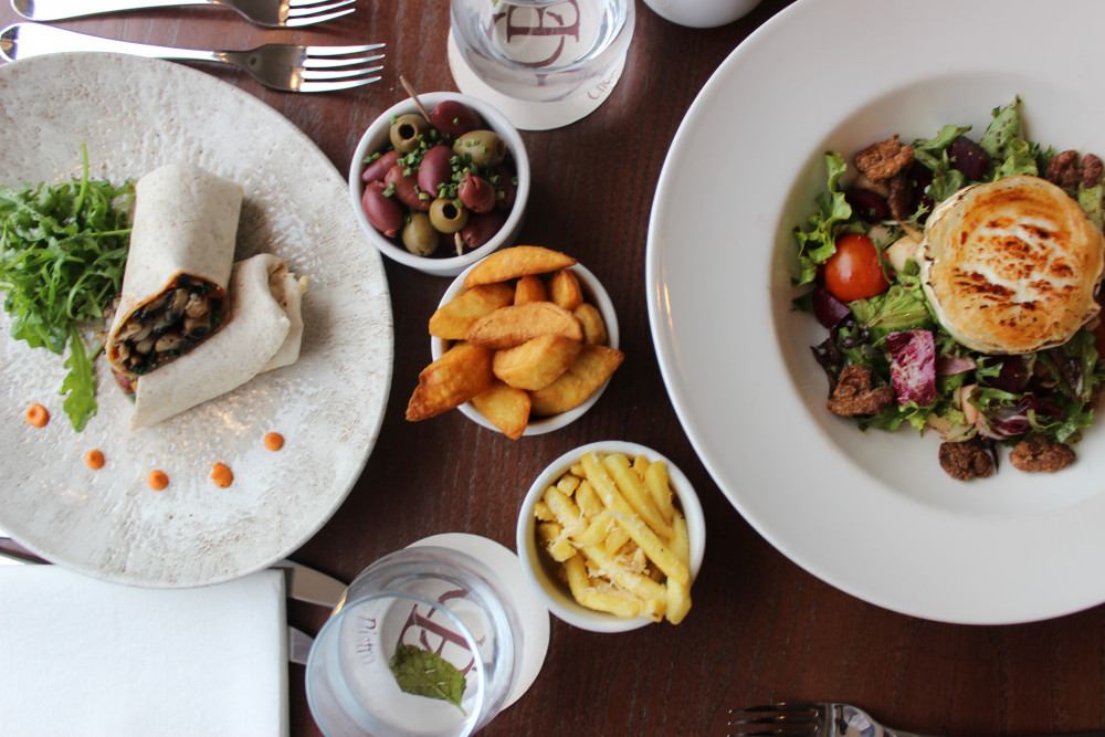 Dishes include mushroom, stilton and garlic wrap (left) along with warm goats cheese salad (right). (Image - Macclesfield Nub News)