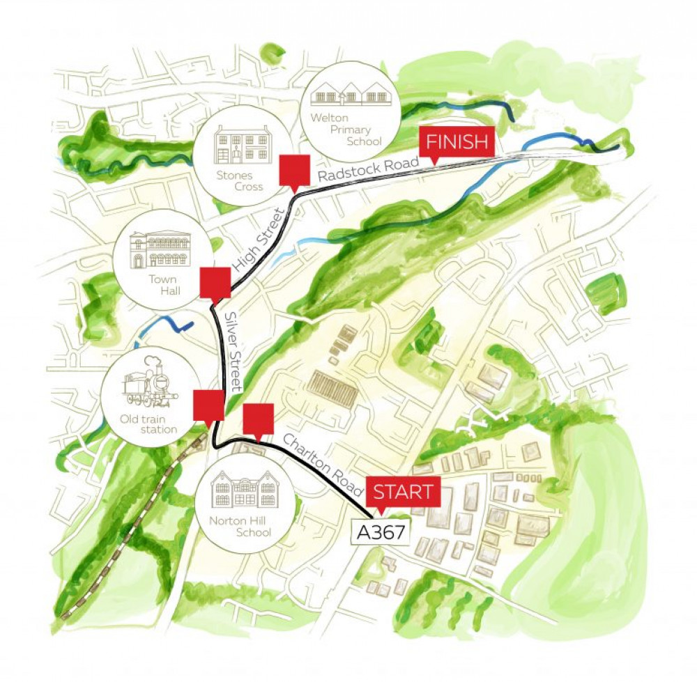 From the Midsomer Norton carnival site this is the route for November 13