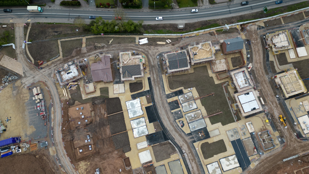 An aerial shot of Taylor Wimpey's new Union View housing estate under construction (image via Taylor Wimpey) 