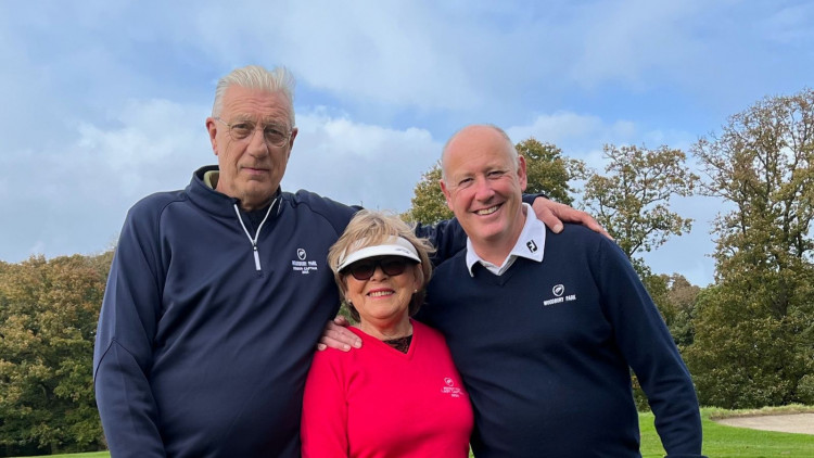 L to R: Keith Turner, Mary Burrough, Duncan Ratley (Woodbury Park Golf Club)