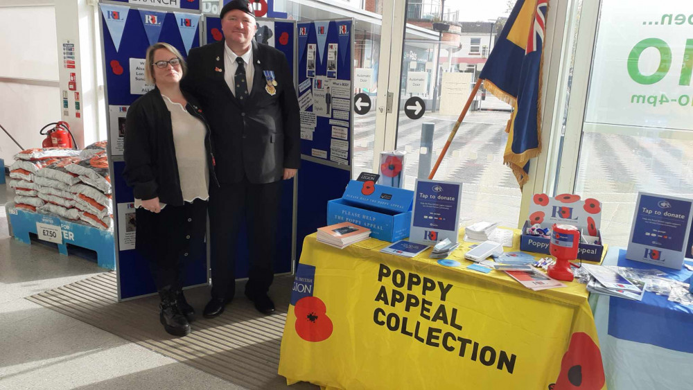 Royal British Legion's Alsager branch's appeal collection in the town's Asda. (Photo: Deborah Bowyer, Alsager Nub News) 