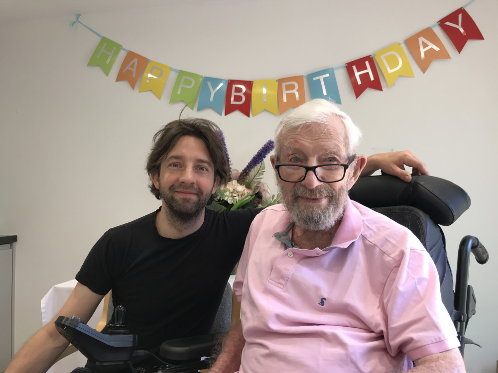 Peter's grandson Oliver visiting him at the care home. (Photo: Royal Star & Garter)