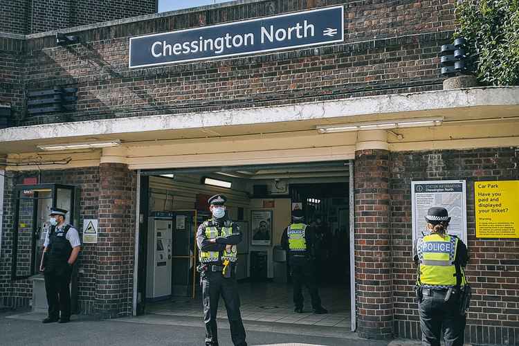 Police found the weapon during an operation at Chessington North station