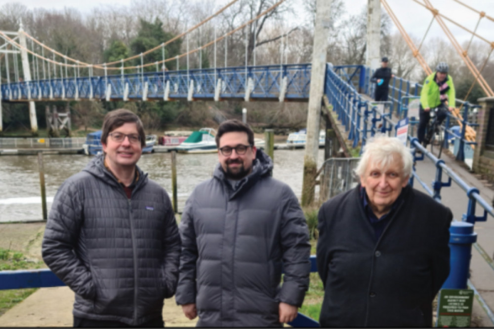 Martin Elengorn (far right) with fellow Teddington councillors, Phil Gisler (far left) and Charlie Engel (middle). (Photo: Liberal Democrats)