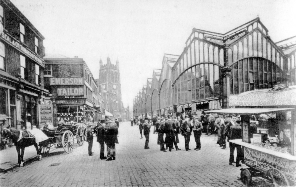 Market Place, Stockport town Centre, as seen in 1910 (Image - Stockport Heritage Trust)