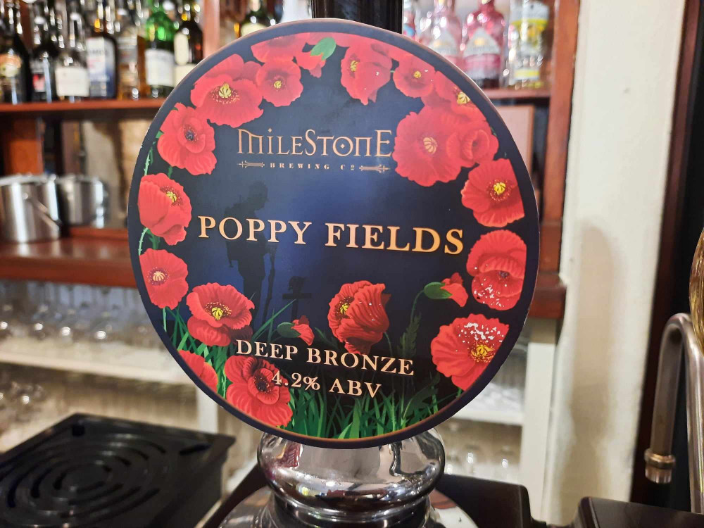 Enjoy a pint of Poppy Fields and support The Royal British Legion at The Plough in Greetham this weekend. Image credit: Nub News. 