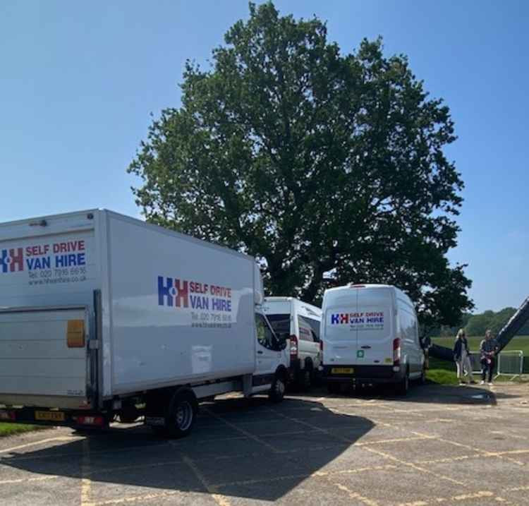 Film crew took over Upper Lodge car park in Bushy Park yesterday