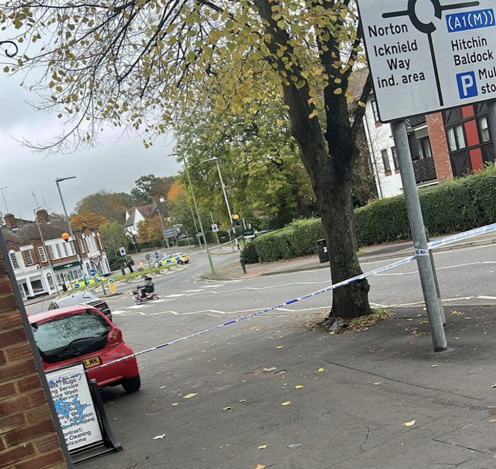 As you can see by this picture Station Road has been cordoned off. CREDIT: Katie Houston 