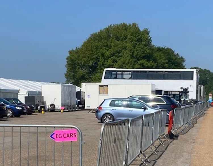 The car park was closed to allow space for production members