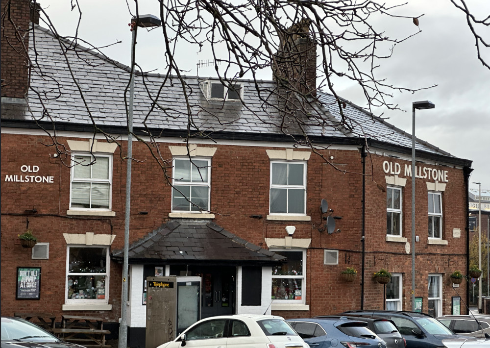 Old Millstone on Waters Green, pictured yesterday. (Image - Macclesfield Nub News) 