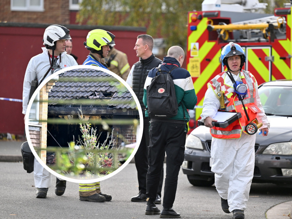 Police and Fire brigade investigating cause of fire that killed five people, including three children last night in Hounslow, west London (credit: SWNS).