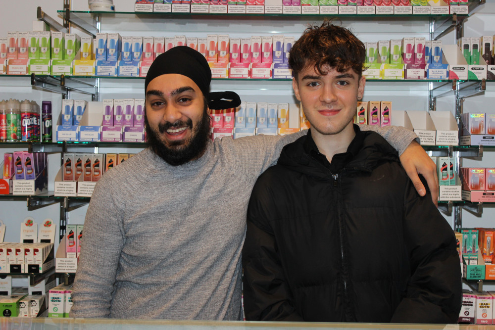 Harvey Singh (left) - who already owns two shops in Manchester - decided to open up his first in Macclesfield. (Image - Macclesfield Nub News)