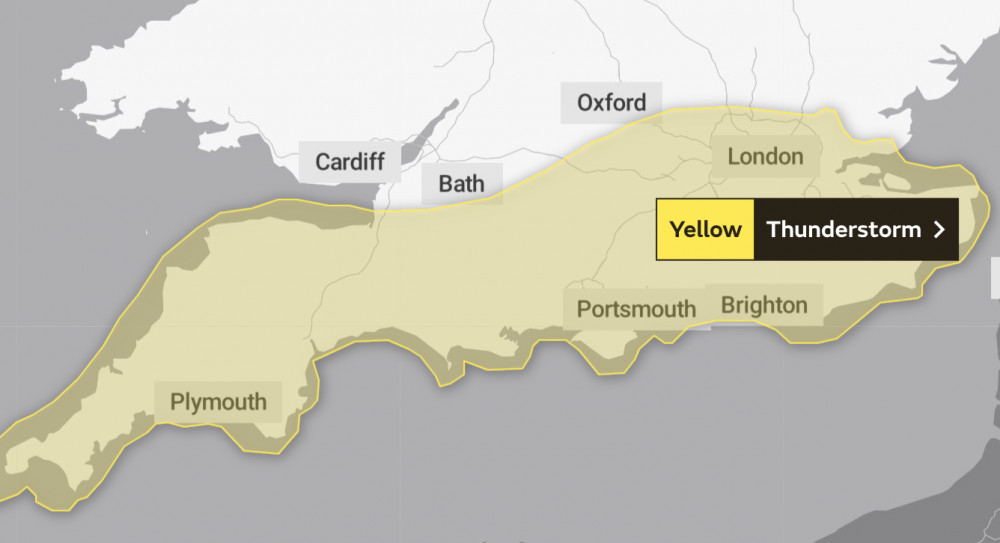 Met Office issues yellow weather warning for Twickenham tomorrow. (Photo Credit: Met Office).