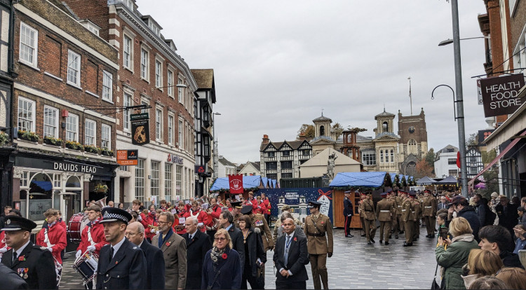 Remembrance procession through the Market Place. (Photo: Kingston Council)