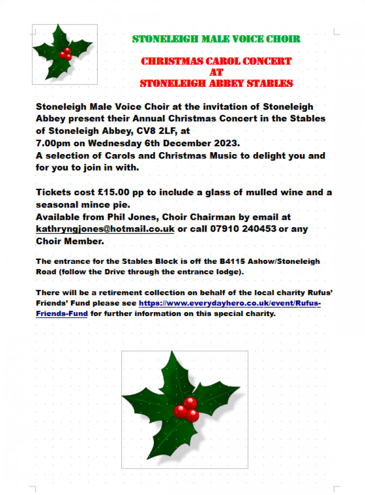 Stoneleigh Male Voice Choir Carols at Stoneleigh Abbey Stoneleigh Male Voice Choir Carols at Stoneleigh Abbey