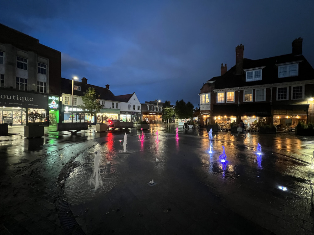 Five jobs available in and around Letchworth right now. PICTURE: Letchworth town centre at dusk. CREDIT: Letchworth Nub News 