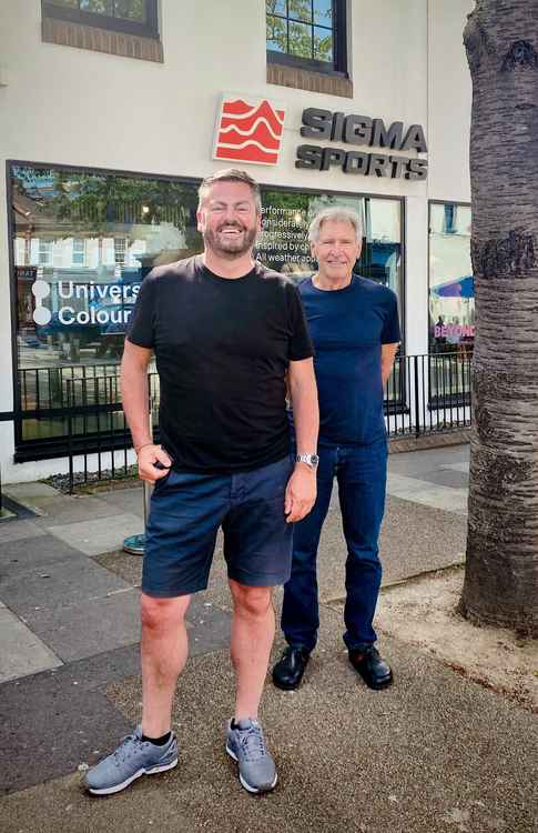 Ford and Whittingham posed for a photo outside the shop