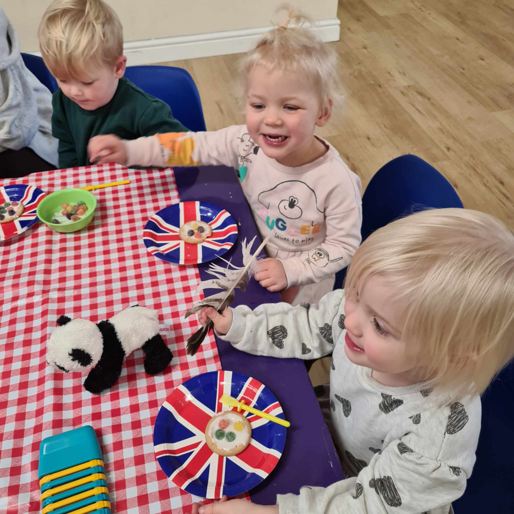 Myles Field and Page and Lyra Wright decorated biscuits in a Pudsey design. (Photo: Sally Wright)