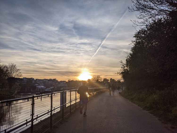 A jogger on the towpath which forms part of the route