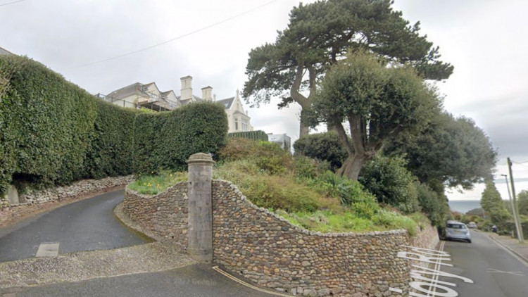 Looking towards The Priory from Priory Rd, Dawlish (Google)