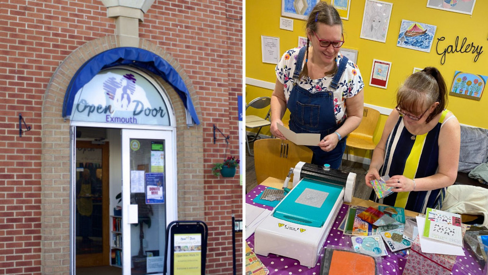 L: Open Door Exmouth's community hub on South Street (Nub News). R: Craft café (Open Door)