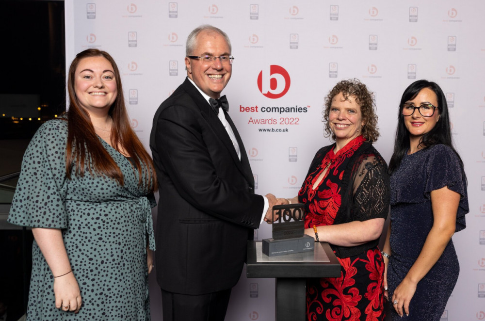 Crossroads Care are gunning to be including in the 100 Best Companies to Work list for fourth year in a row. PICTURE: The victorious Crossroads team shown after picking up last year's prestigious award. 
