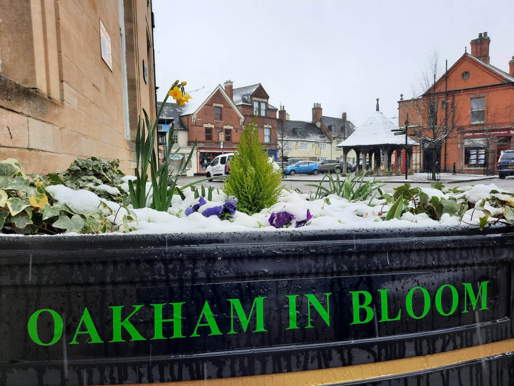 Oakham in Bloom volunteers work to plant flowers and shrubs across Oakham. Image credit: Nub News.  